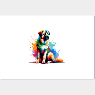 Colorful Anatolian Shepherd Dog in Abstract Splash Art Posters and Art